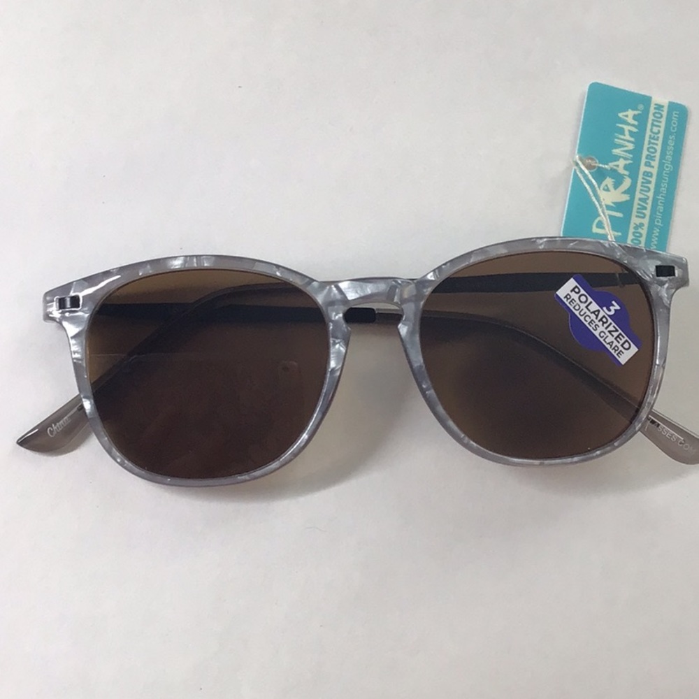 Piranha woman’s polarized brown lens silver frame sunglasses 62044
